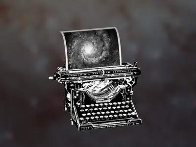 Banner concept banner illustration space typewriter
