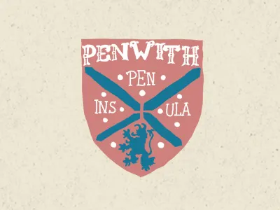 Eat Surf Live Map - Coat of Arms coat of arms cornwall eat surf live illustration penwith