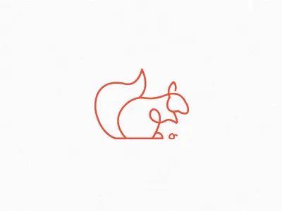 and this guy design drawing line logo squirrel symbol tail