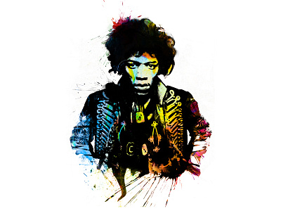 jimi hendrix abstract digital drawing fine art graphic design illustration mixed media painting photo manipulation