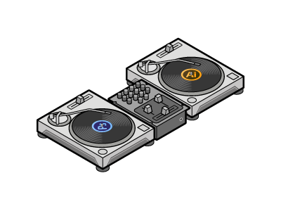 My favourite mix adobe dj illustrator isometric photoshop turntable vector