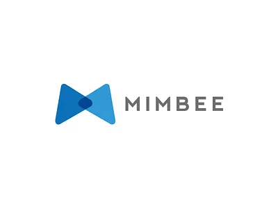 Mimbee all4leo blue bow tie clean grey letter m logo logotype m mimbee