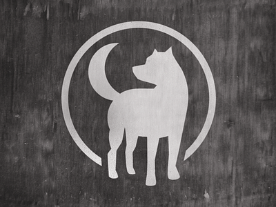 MoonDog Farms circle dog illustration logo moon