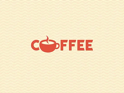 Hot Cup of Coffee coffee logo orange typography yellow