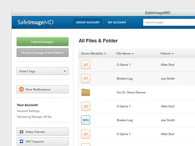 SafeImageMD UI admin app application backend clinic doctor image md medical medicine panel report safe web