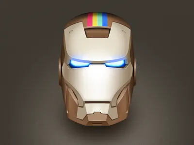 Instarkgram Icon character comic head icon illustration instagram ironman