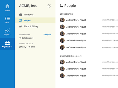 Organization (slight realign) flat manage members organization people settings ui users