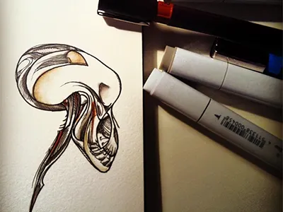 Drawing #29 copic drawing illustration moleskine rotring