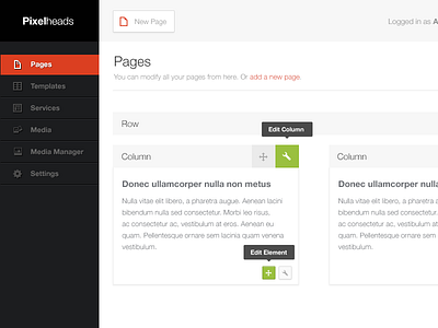 Simple CMS cms interface