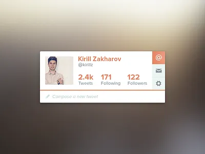 Twitter Widget compose flat profile tweet twitter twitter profile ui widget
