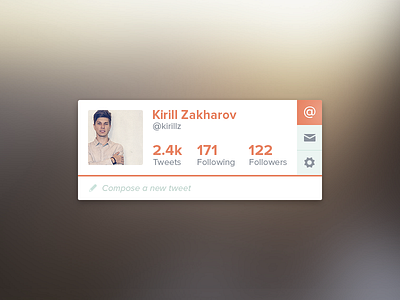 Twitter Widget compose flat profile tweet twitter twitter profile ui widget