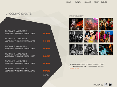 Event Page design graphic web