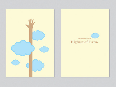 Highestfive 5 card clouds greeting greeting card hand high five illustration type