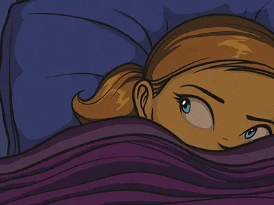 Light in the Closet 4 bed eyes girl pillow