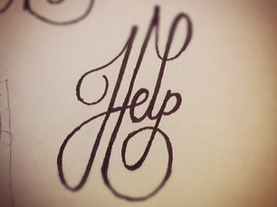 Help hand drawn help helpink script sketch type