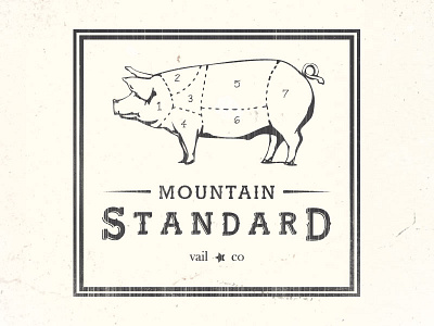 Mountain Standard Logo and Font font logo mountain pig restaurant type vail