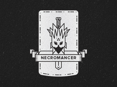 Necromancer dark logo magic mark necromancer ribbon shield sword texture