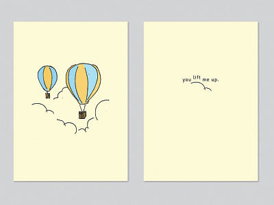 Lift Me Up balloons card clouds friends greeting greeting card illustration love