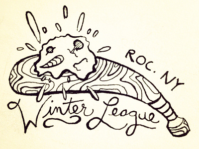 LoGoLoG 1/5/13: "Winter League" baseball bash bat branding brutal drawn hand league logo new paper pen rochester snow snowman trademark winter york