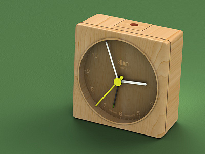 Almost tree o’clock 3d alarm clock baum bnc002 braun cheetah3d clock maple strata3d walnut wooden