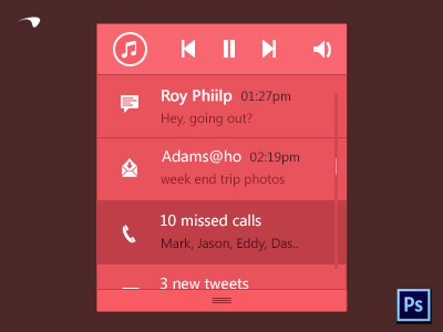 Notifications Bar freebie notifications bar psd