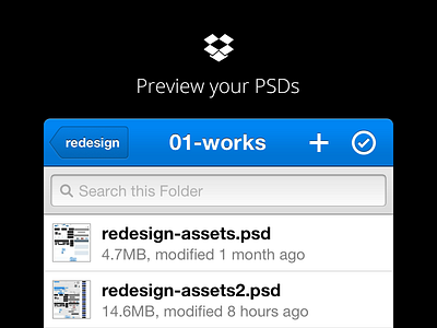 Preview your PSDs with Dropbox for iOS! dropbox ios