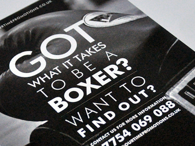 Boxing Flyer Typography boxing flyer futura greyscale type