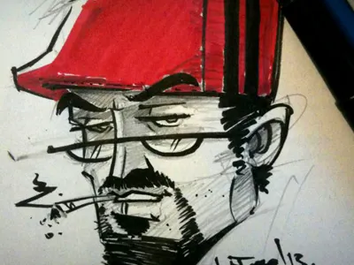 head sketch bboy brush copic head marker pencil sketch