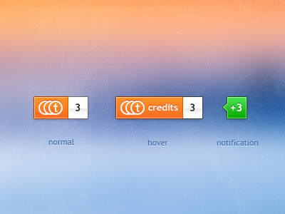 Credits counter account bank counter credit credits notification thumbtack