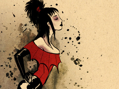 Lydia Deetz beetlejuice girl goth ink movies painting