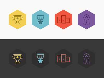 Achievement Badges achievement award badge flat icon illustration