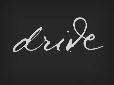 Drive brush calligraphy ink lettering ligature script