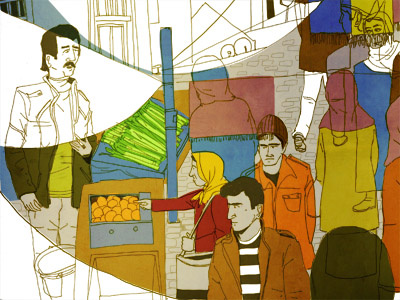 Pazaar illustration istanbul market turkey