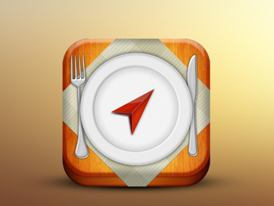 Restaurant Finder App Icon app finder fork ios knife locate location plate restaurant