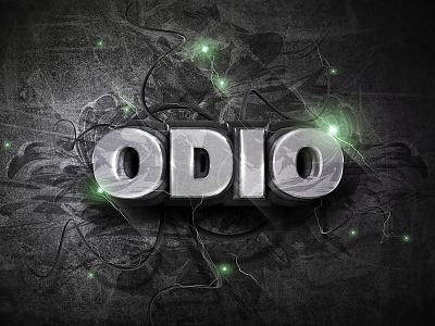 Odio 3d c4d dark feeling green grunge odio wall