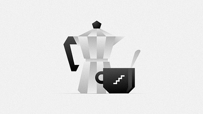 Moka Pot coffee cup design graphic design illustration minimal moka moka pot mokapot spoon tea vector