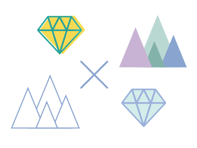 Identity branding diamon illustration mountain