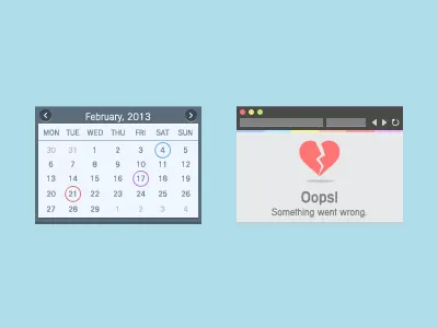Calendar + Browser browser calendar clean icon oops ui