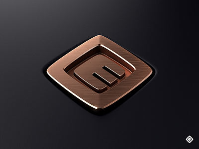 Copper Emblem 3d copper emblem glossy logo perspective test vray