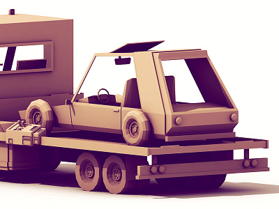 Hauler [Rear] 3d ao bumper c4d car cinema 4d hauler illustration low poly lowpoly machine model parallel racecar racer rear render stylized taillight tires tow tow truck truck vehicle wheels wrecker