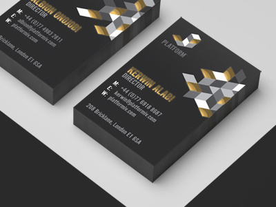 Platform (Branding) black branding business card design envelope foil gold graphic letterhead logo my poor brain platform smith stationary tim white