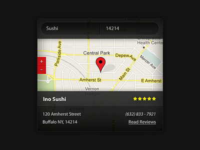 Yelp app app ui dark dashboard dashpad ipad iphone ui widget