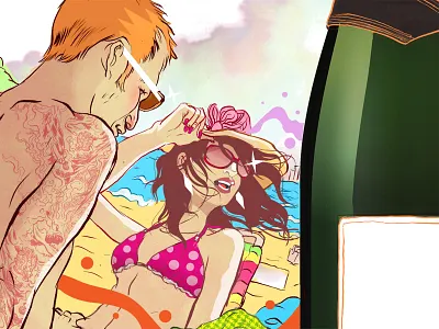 Beach time... advertising beach dance digital fun illustration ink