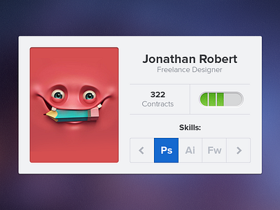 Designer Profile designer freelance photoshop profile psd skills ui user interface