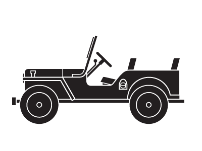 Jeep 4x4 cars icons jeep offroad tools vector wwii