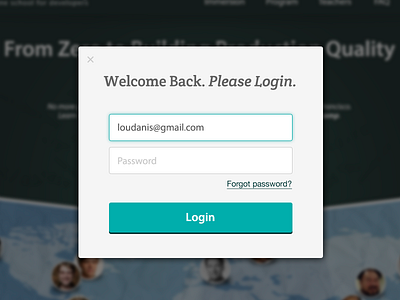 Login window login popup