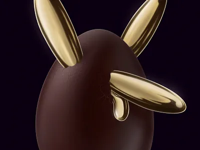 Egg 3d chocolate digital painting egg gold realism realistic