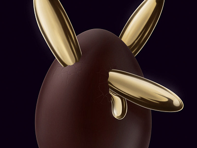 Egg 3d chocolate digital painting egg gold realism realistic