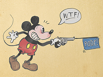 Mickey WTF drawing illustration