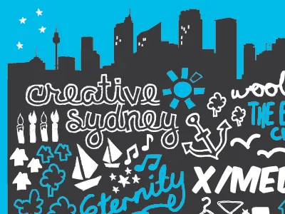 Vivid Sydney Poster Concept arts australia blue duotone grey illustration poster sydney